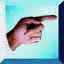 hand pointing next button